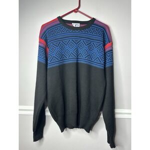 Vintage Meister Ski Sweater 80s Pullover Wool Blend LARGE Hoodie Hong Kong EUC